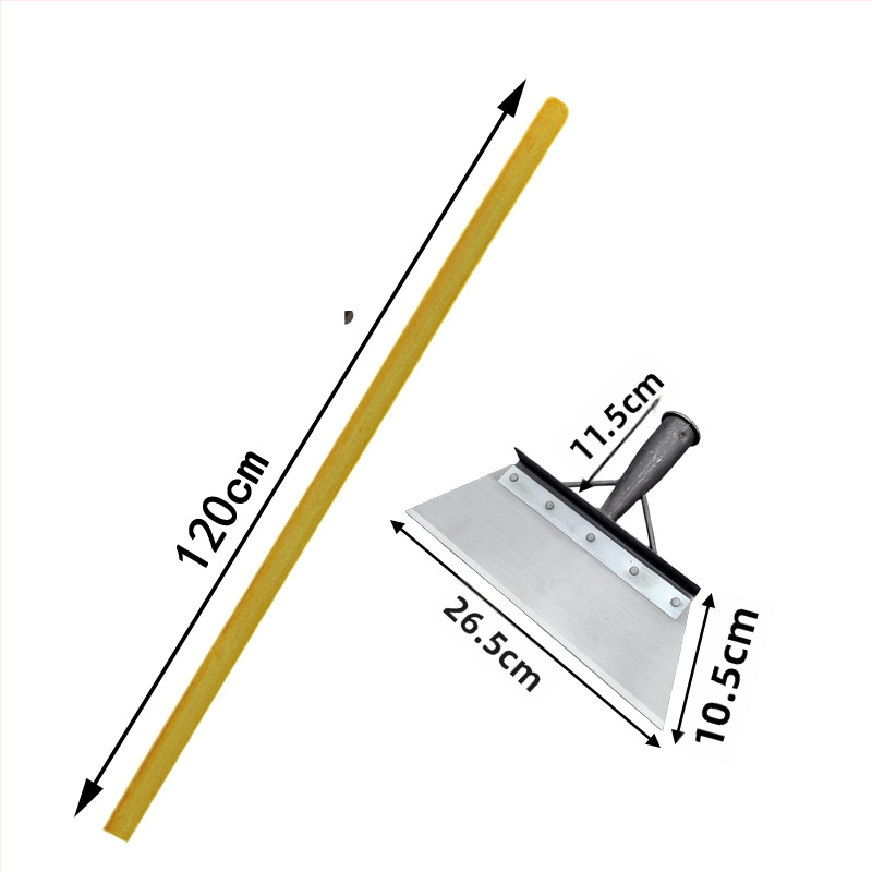 Многофункционална градинска лопата за сняг и плевели, карбонова стомана, дървена дръжка от евкалипт, тежка глава за почистване