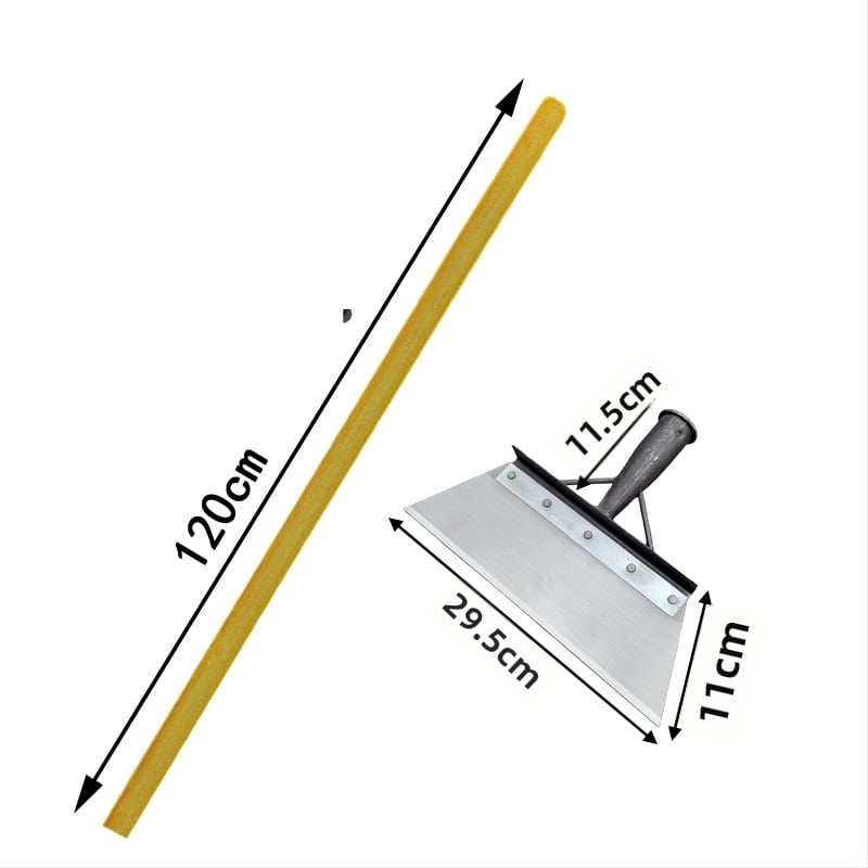 Многофункционална градинска лопата за сняг и плевели, карбонова стомана, дървена дръжка от евкалипт, тежка глава за почистване