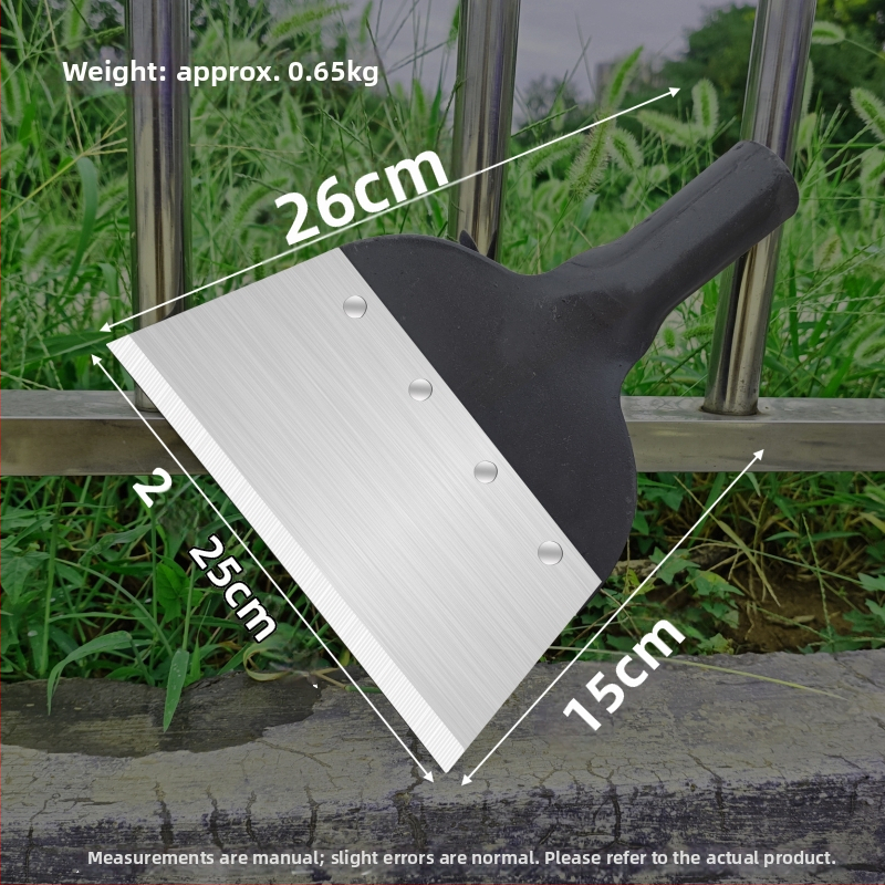 Многофункционална градинска лопата за сняг и плевели, карбонова стомана, дървена дръжка от евкалипт, тежка глава за почистване