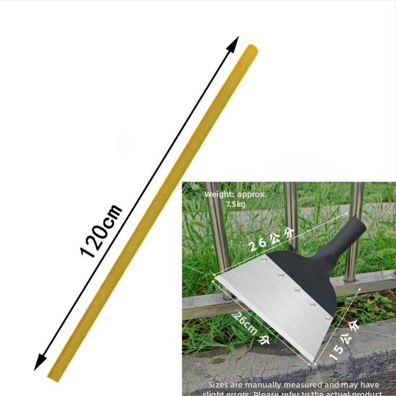 Многофункционална градинска лопата за сняг и плевели, карбонова стомана, дървена дръжка от евкалипт, тежка глава за почистване
