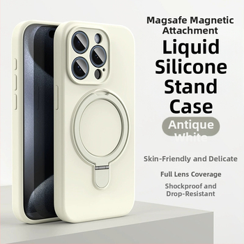 Husă de telefon pentru iPhone 14 Pro Max cu suport magnetic, silicon lichid, rezistentă la cădere, antiamprente