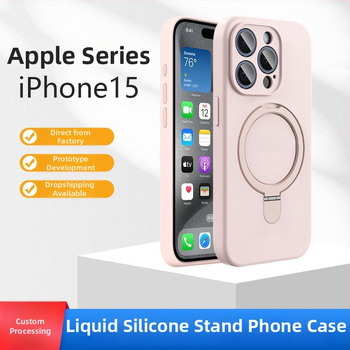 Husă de telefon pentru iPhone 14 Pro Max cu suport magnetic, silicon lichid, rezistentă la cădere, antiamprente