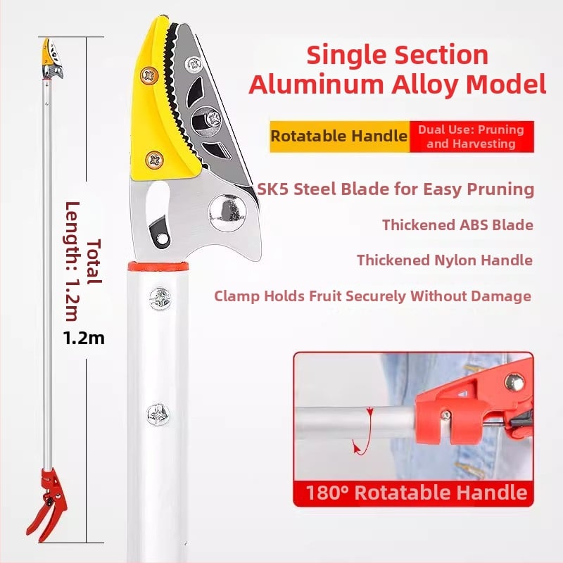 Телескопични ножици за плодове с удължен обхват за високи клони; MYTEC; подходящи за lychee, loquat и longan