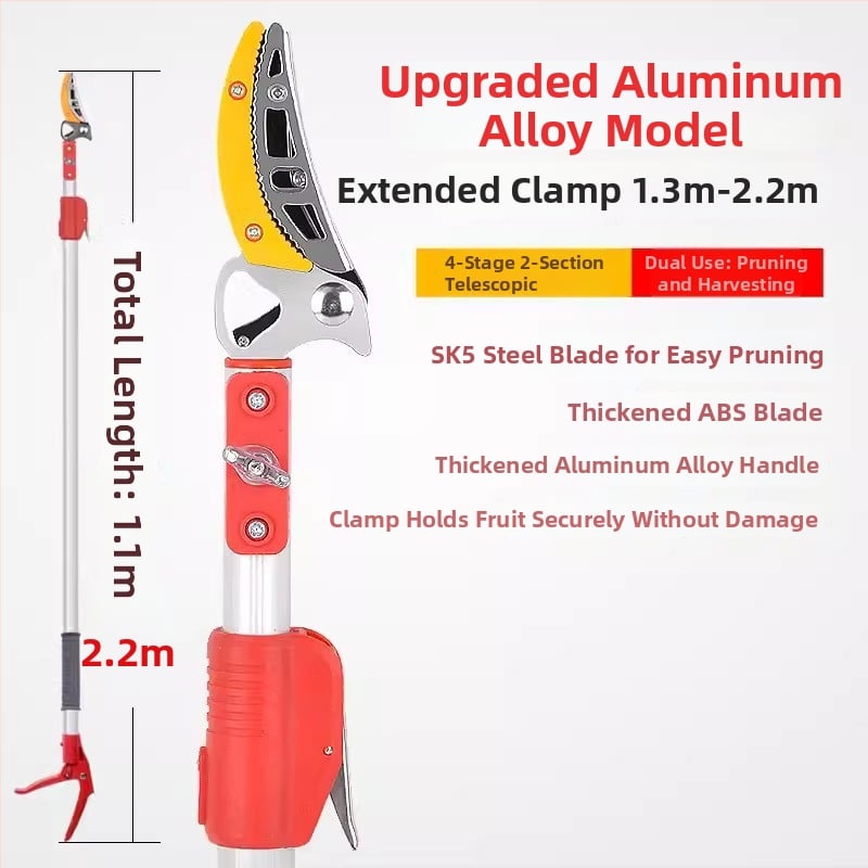 Телескопични ножици за плодове с удължен обхват за високи клони; MYTEC; подходящи за lychee, loquat и longan