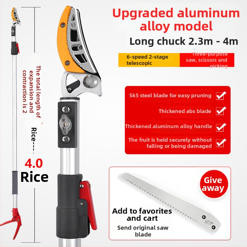 Телескопични ножици за плодове с удължен обхват за високи клони; MYTEC; подходящи за lychee, loquat и longan