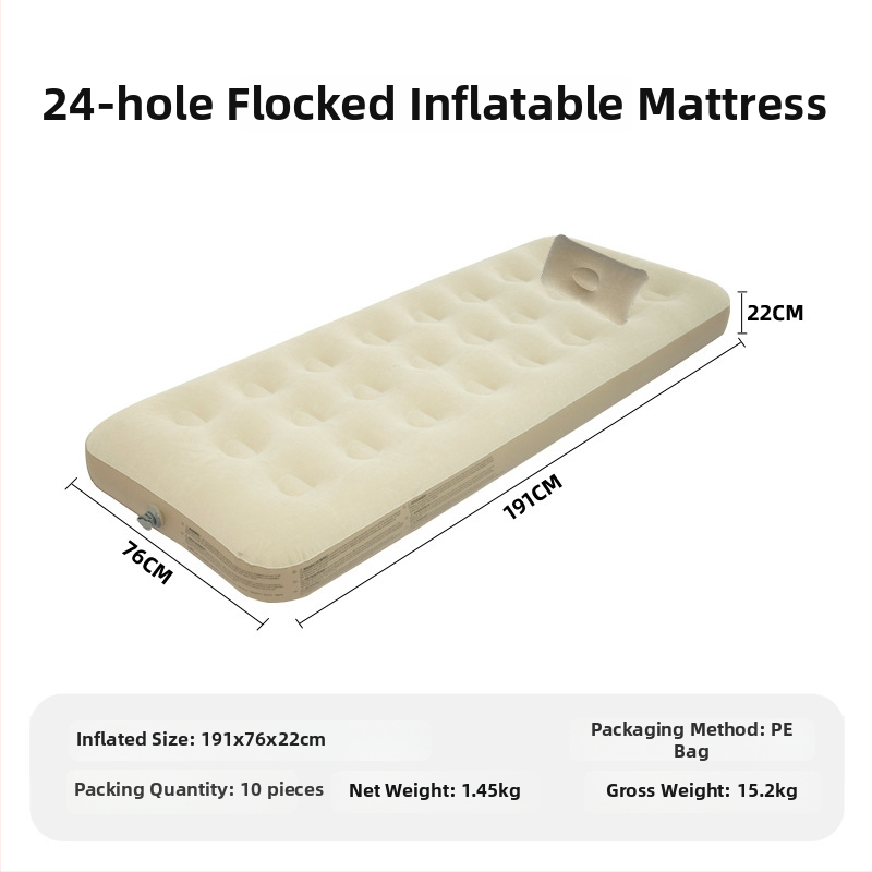 Sisseehitatud elektripumbaga täispuhutav voodi, 3-kihiline konstruktsioon, flokking pind, kandevõime 300 kg