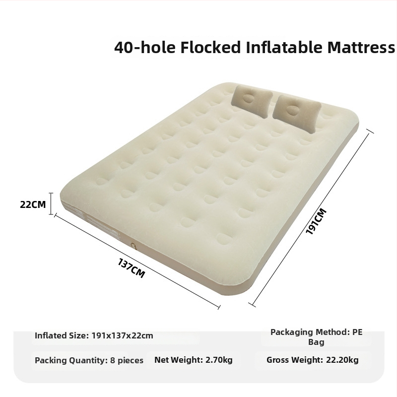 Sisseehitatud elektripumbaga täispuhutav voodi, 3-kihiline konstruktsioon, flokking pind, kandevõime 300 kg