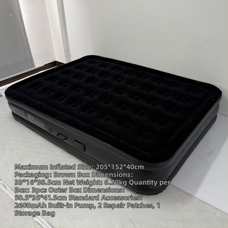 Sisseehitatud elektripumbaga täispuhutav voodi, 3-kihiline konstruktsioon, flokking pind, kandevõime 300 kg