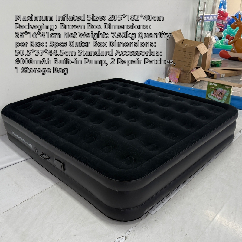 Sisseehitatud elektripumbaga täispuhutav voodi, 3-kihiline konstruktsioon, flokking pind, kandevõime 300 kg