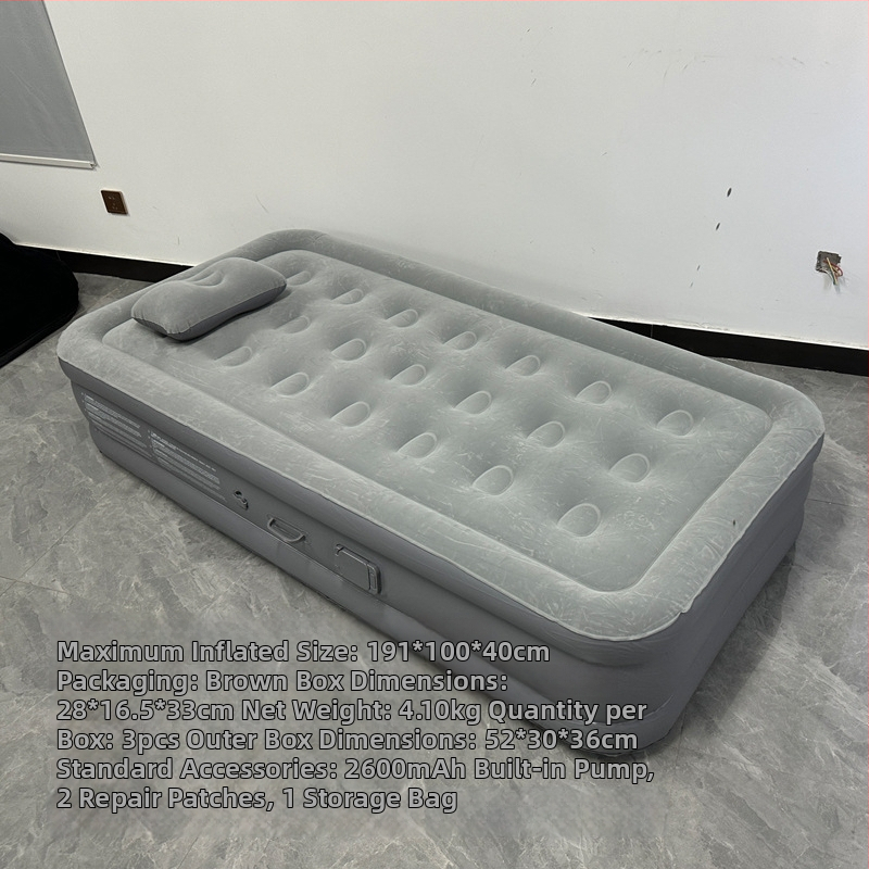 Sisseehitatud elektripumbaga täispuhutav voodi, 3-kihiline konstruktsioon, flokking pind, kandevõime 300 kg