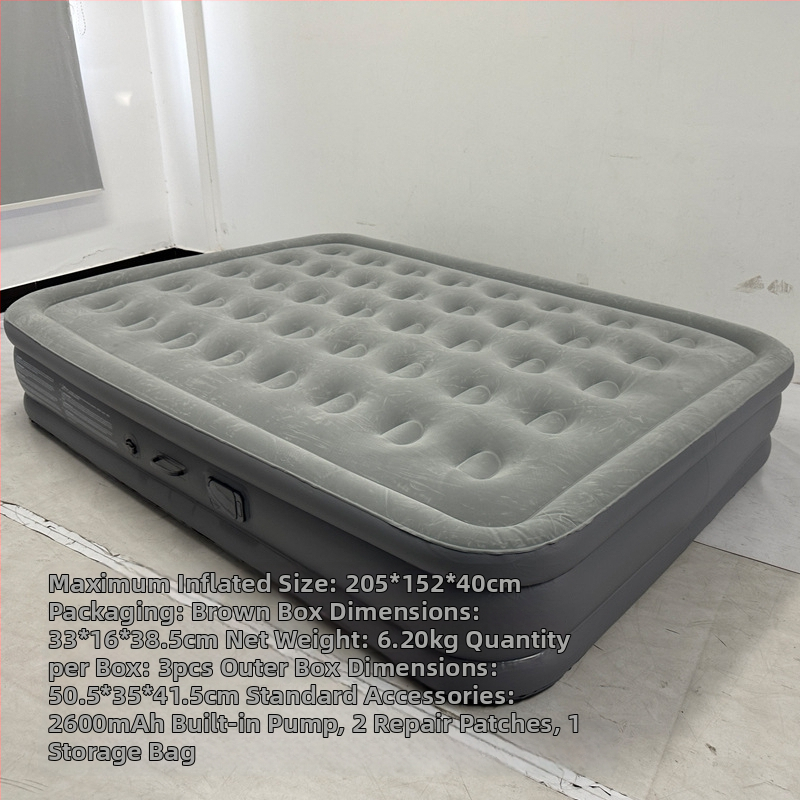 Sisseehitatud elektripumbaga täispuhutav voodi, 3-kihiline konstruktsioon, flokking pind, kandevõime 300 kg