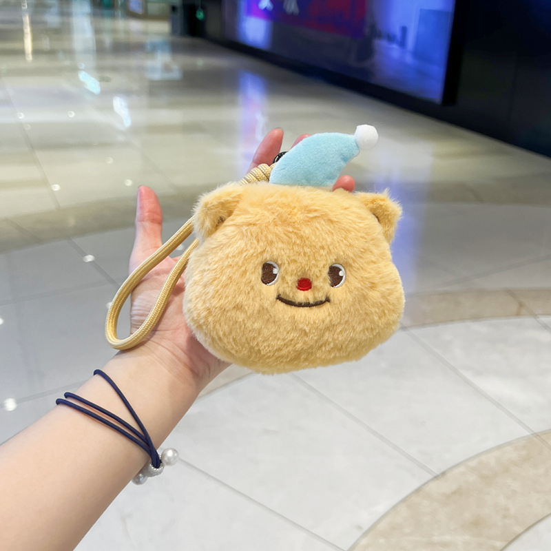 Pliušinė meškiuko dizaino vaikų kuprinė su kryžiniu telefono kišene, poliesterio pamušalas, 2024 m. vasara