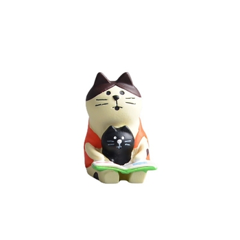 Lampă de birou cu pisică, în stil desen animat, din rășină sintetică, mini peisaj bonsai