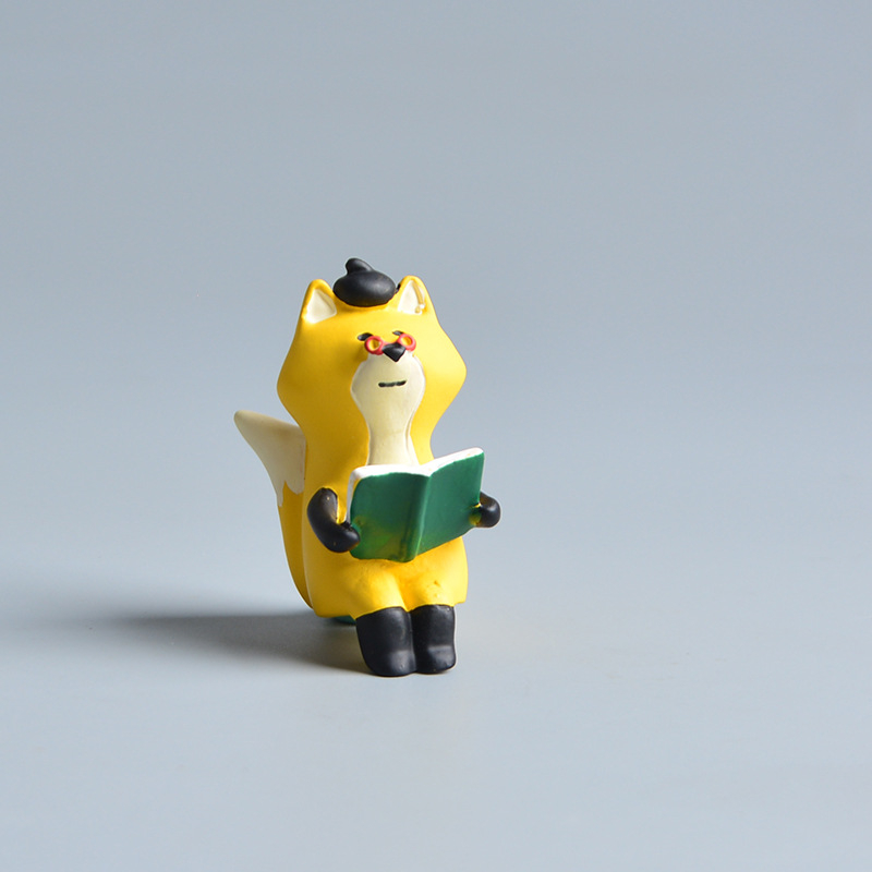 Lampă de birou cu pisică, în stil desen animat, din rășină sintetică, mini peisaj bonsai