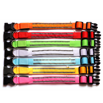 LED κολάρο σκύλου κατά της απώλειας, με USB επαναφορτιζόμενο φως και ανακλαστικό υλικό