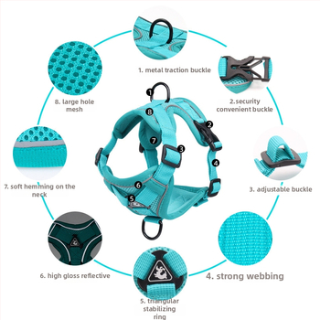 Yf mellény-stílusú hám kutyáknak és macskáknak, poliészter, fényvisszaverő, légáteresztő