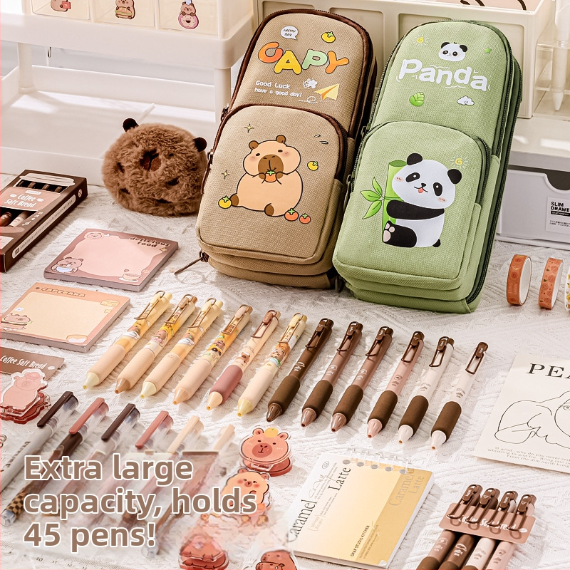 Kapibala zīmju maciņš, lielas ietilpības, noturīgs pret traipiem no Oxford materiāla, sākumskolas skolēniem, pielāgojams