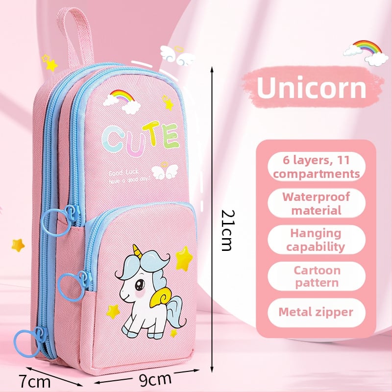 Kapibala несесер за моливи, голям капацитет, устойчив на петна, Oxford материал, за ученици от началното училище, с възможност за персонализиране