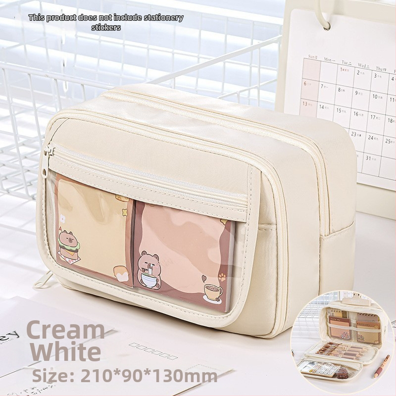 Kapibala несесер за моливи, голям капацитет, устойчив на петна, Oxford материал, за ученици от началното училище, с възможност за персонализиране