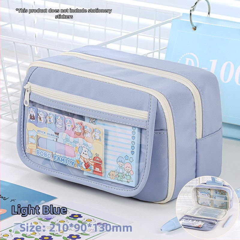 Kapibala несесер за моливи, голям капацитет, устойчив на петна, Oxford материал, за ученици от началното училище, с възможност за персонализиране