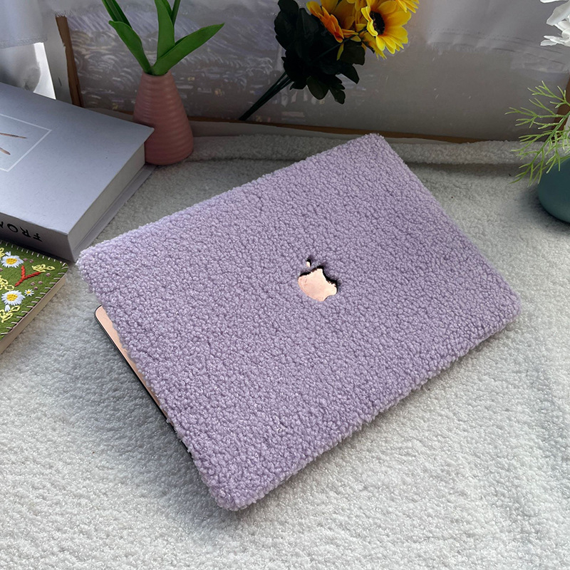 Kakute plüüs-kaitsekott MacBook Pro ja Air jaoks – plastikust välimine külg, plüüsvooder