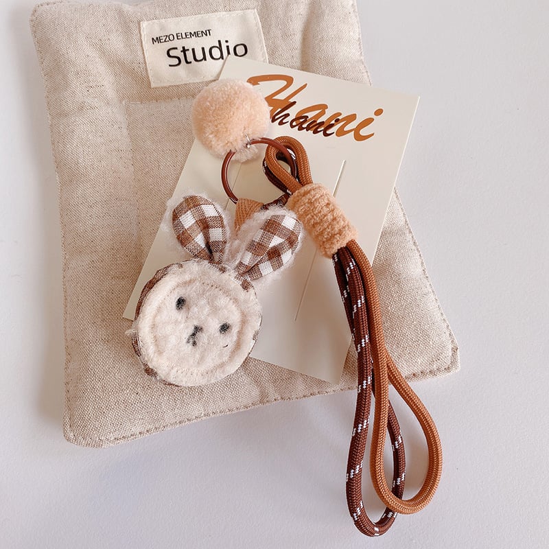 Ключодържател с мече, корейски стил, смесени материали, Lemon peach