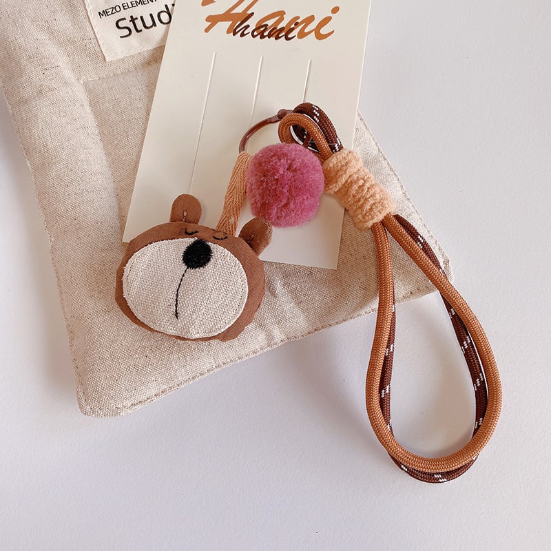 Ключодържател с мече, корейски стил, смесени материали, Lemon peach