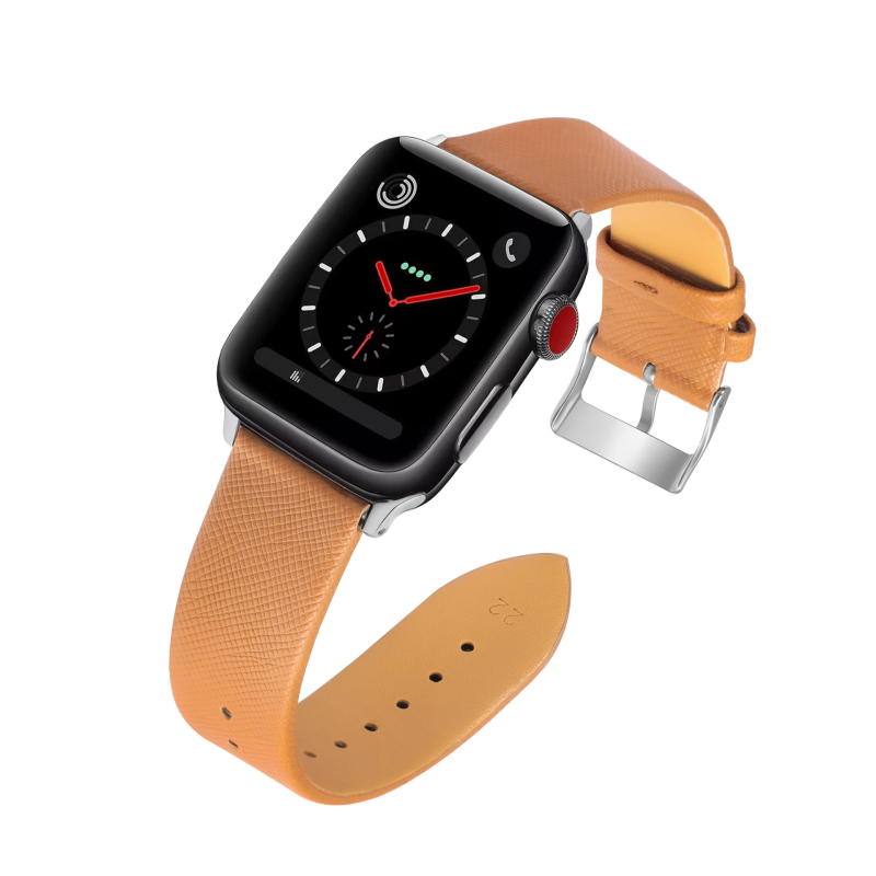 Remienok Apple Watch Gen 1-8/SE/Ultra, Saffiano textúra, PU materiál, nastaviteľná ihlová pracka, módny štýl