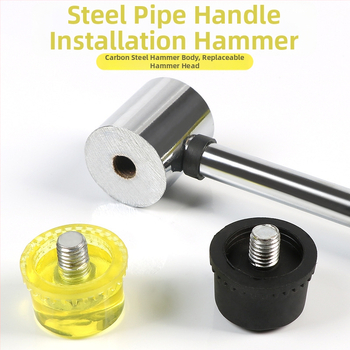 Монтажен чук с гумена глава и сваляща се двойна глава, стоманена дръжка (Марка: Golden eagle; Материал на главата: гума; Материал на дръжката: стомана; Нетно тегло: 1 кг; Спецификация: 25303540)