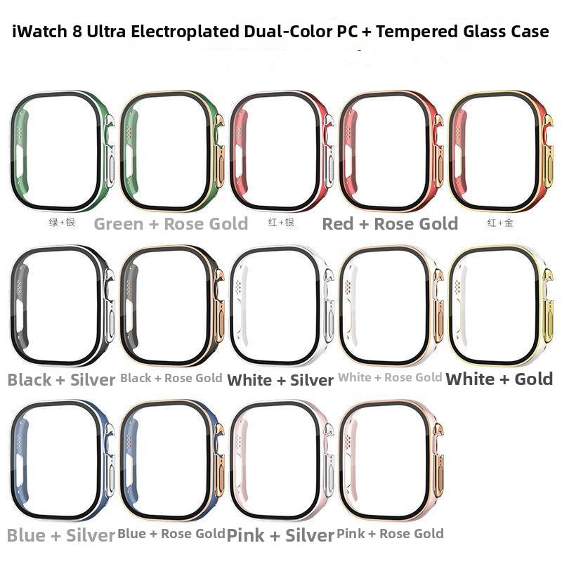 Three Thousand Episodes PC ochranný kryt pre Apple iWatch Ultra s elektroplatinovaným gravírovaným vzorom a tvrdeným ochranným filmom na displej