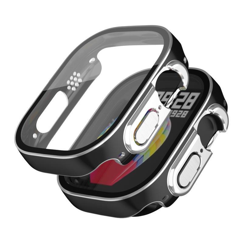 Three Thousand Episodes PC apsauginė dėžutė Apple iWatch Ultra su elektroplate graviruotu dizainu ir grūdinto stiklo ekrano apsauga