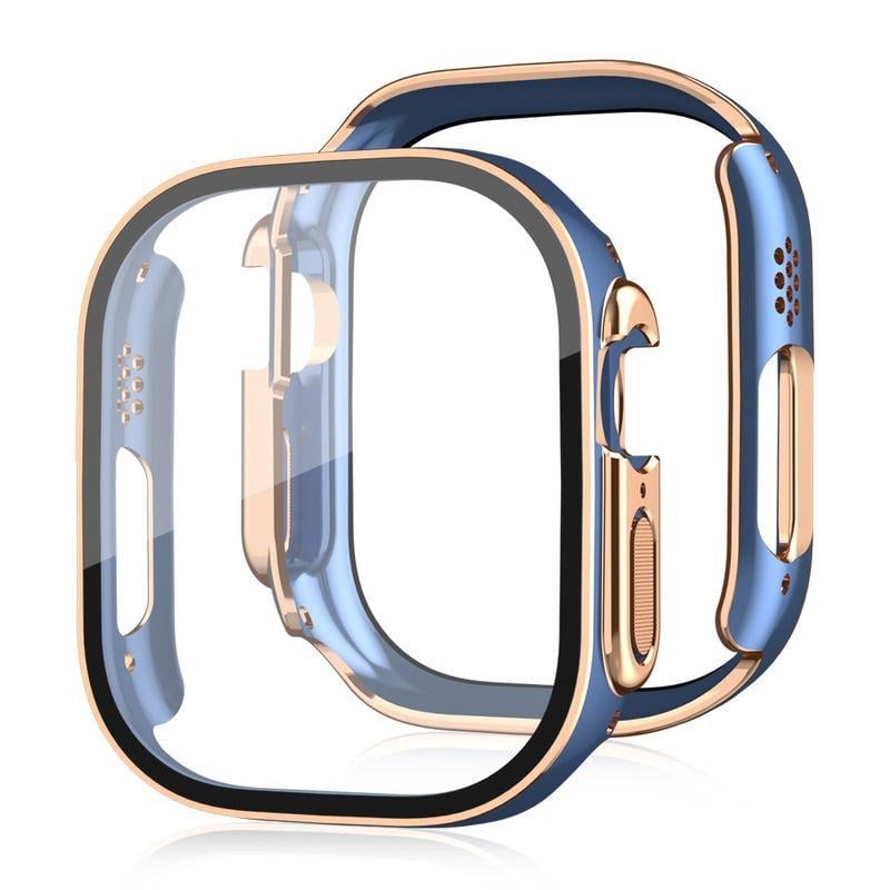 Three Thousand Episodes PC apsauginė dėžutė Apple iWatch Ultra su elektroplate graviruotu dizainu ir grūdinto stiklo ekrano apsauga
