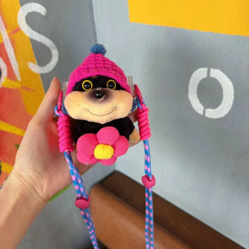 Pandantiv pentru telefon din pluș cu clips și lanț crossbody – stil desen animat, decorativ, material pluș, ambalaj individual