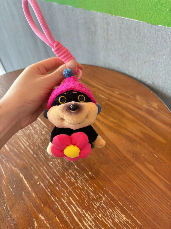 Pandantiv pentru telefon din pluș cu clips și lanț crossbody – stil desen animat, decorativ, material pluș, ambalaj individual