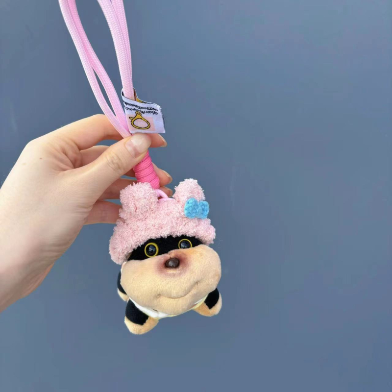 Pandantiv pentru telefon din pluș cu clips și lanț crossbody – stil desen animat, decorativ, material pluș, ambalaj individual