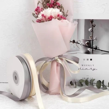 Panglică din poliester cu model floral, dublu față, potrivită pentru accesorii pentru păr, ambalarea cadourilor și proiecte DIY