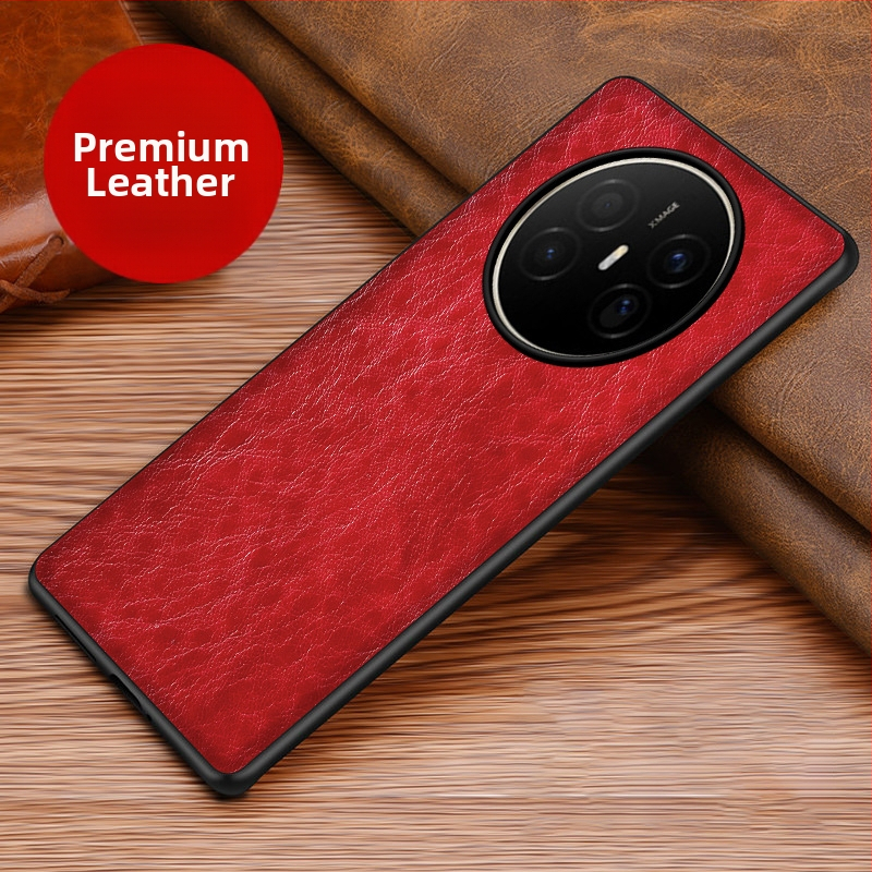 Husă din piele pentru Huawei, cu protecție anti-cadere, anti-derapare, finisaj prin presare la cald, model Crazy Horse