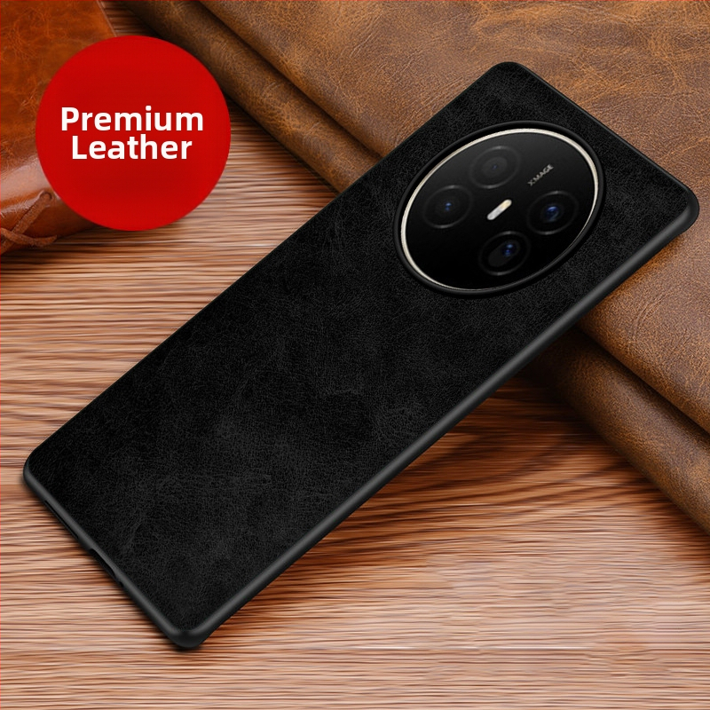 Husă din piele pentru Huawei, cu protecție anti-cadere, anti-derapare, finisaj prin presare la cald, model Crazy Horse