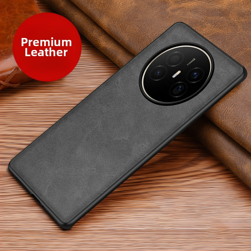 Husă din piele pentru Huawei, cu protecție anti-cadere, anti-derapare, finisaj prin presare la cald, model Crazy Horse