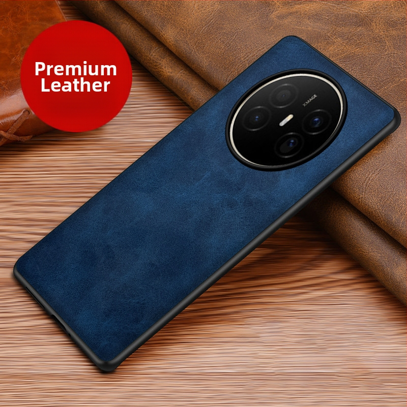 Husă din piele pentru Huawei, cu protecție anti-cadere, anti-derapare, finisaj prin presare la cald, model Crazy Horse