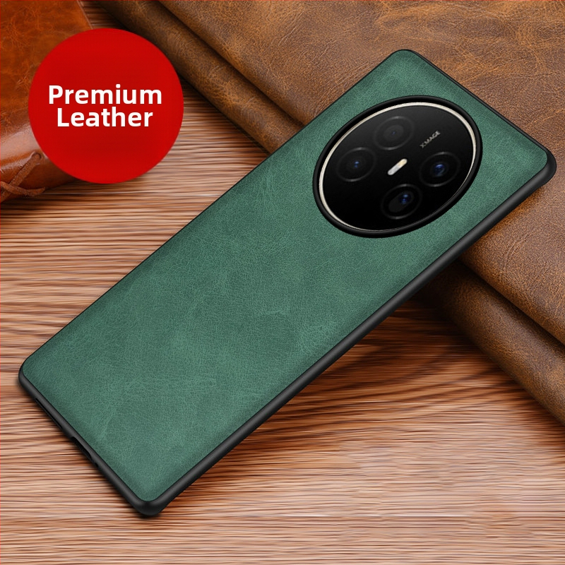 Husă din piele pentru Huawei, cu protecție anti-cadere, anti-derapare, finisaj prin presare la cald, model Crazy Horse