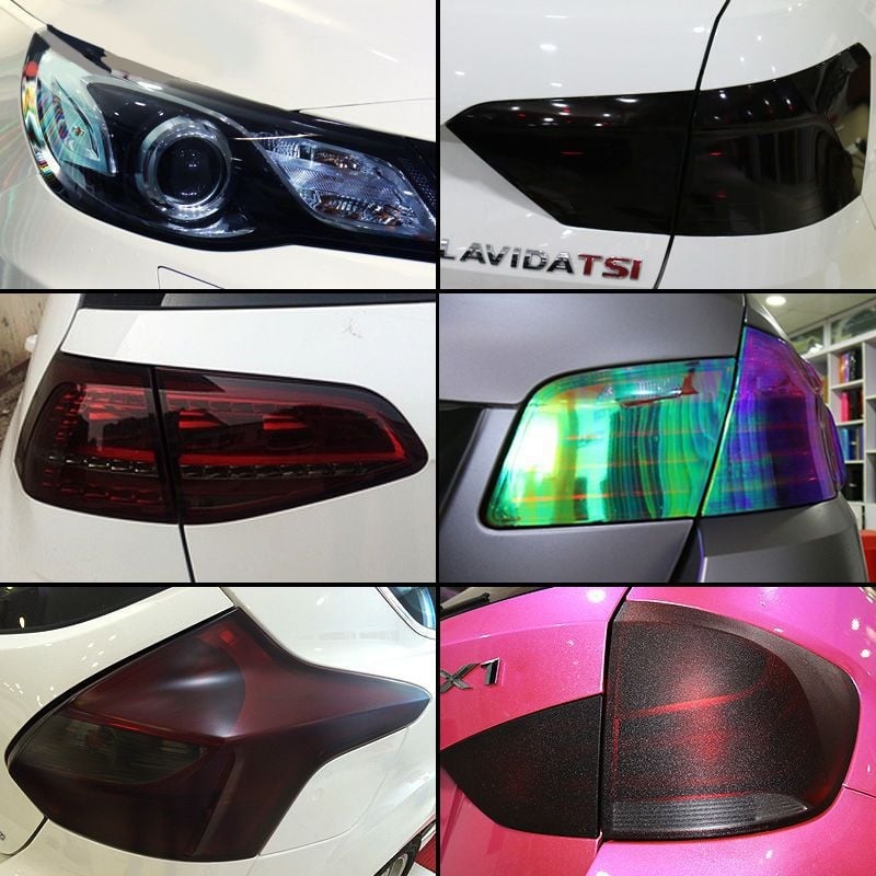 Sõiduki esilaternate ja tagatulede kaitsefilm, värvi muutuv, läikiv läbipaistev viimistlus, PVC, Rabbit hard