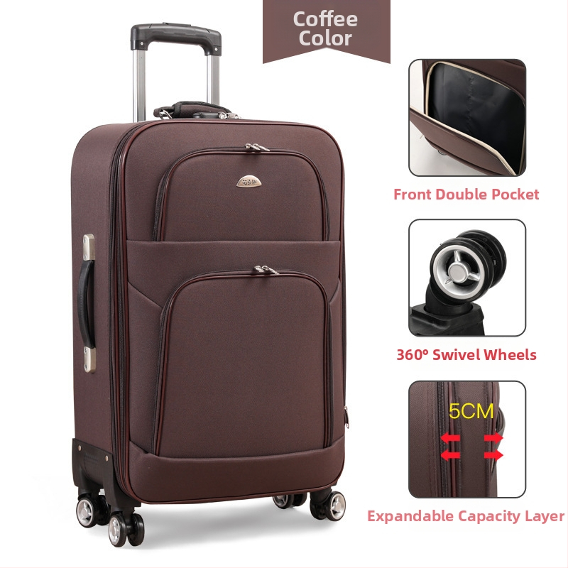 Drobės kelioninis lagaminas su universaliais ratais, užtrauktukas atidarymas, slaptažodžio užraktas, anti-vagystė ir atsparumas dėvėjimui, tinkamas laisvalaikio kelionėms