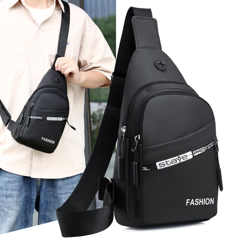 Vyrų krūtinės rankinė iš nailono, kvėpuojantis dizainas, gatvės stilius, poliesterio pamušalas