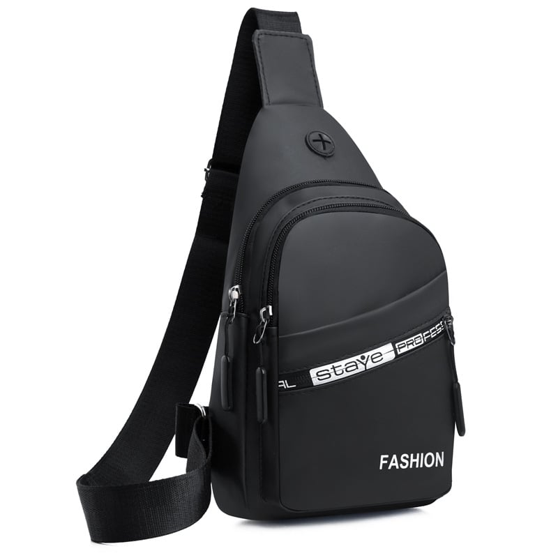 Vyrų krūtinės rankinė iš nailono, kvėpuojantis dizainas, gatvės stilius, poliesterio pamušalas