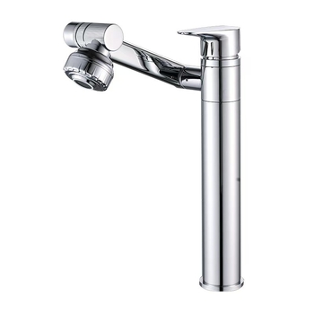 Nehrđajući čelični miješajući slavina za umivaonik, okretna, keramički disk ventil, elektroplatični završetak, radna temperatura 0-90°C