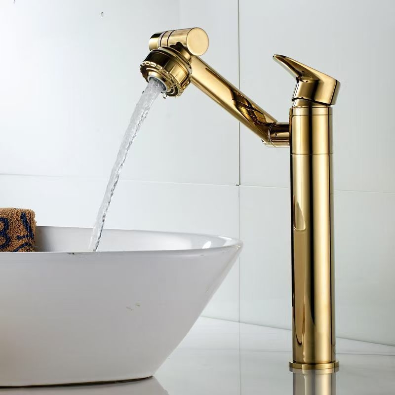 Nehrđajući čelični miješajući slavina za umivaonik, okretna, keramički disk ventil, elektroplatični završetak, radna temperatura 0-90°C