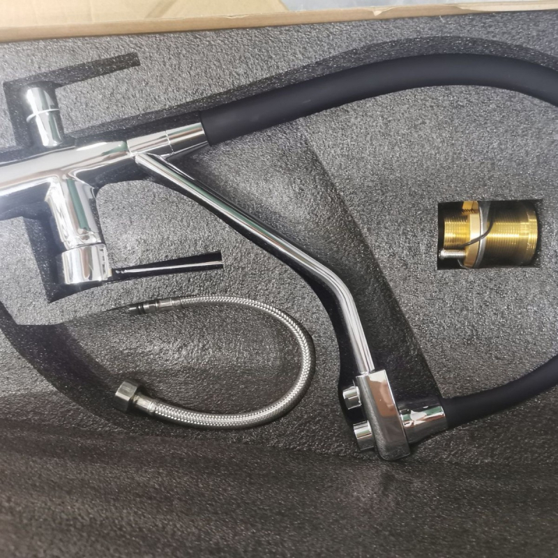 Kuhinjski bakreni faucet, tri u jedan, topla i hladna, okretan, keramičko jezgro ventila, model ali-798988670794, promjer sjedišta ventila 32 mm, radna temperatura 0–90°C