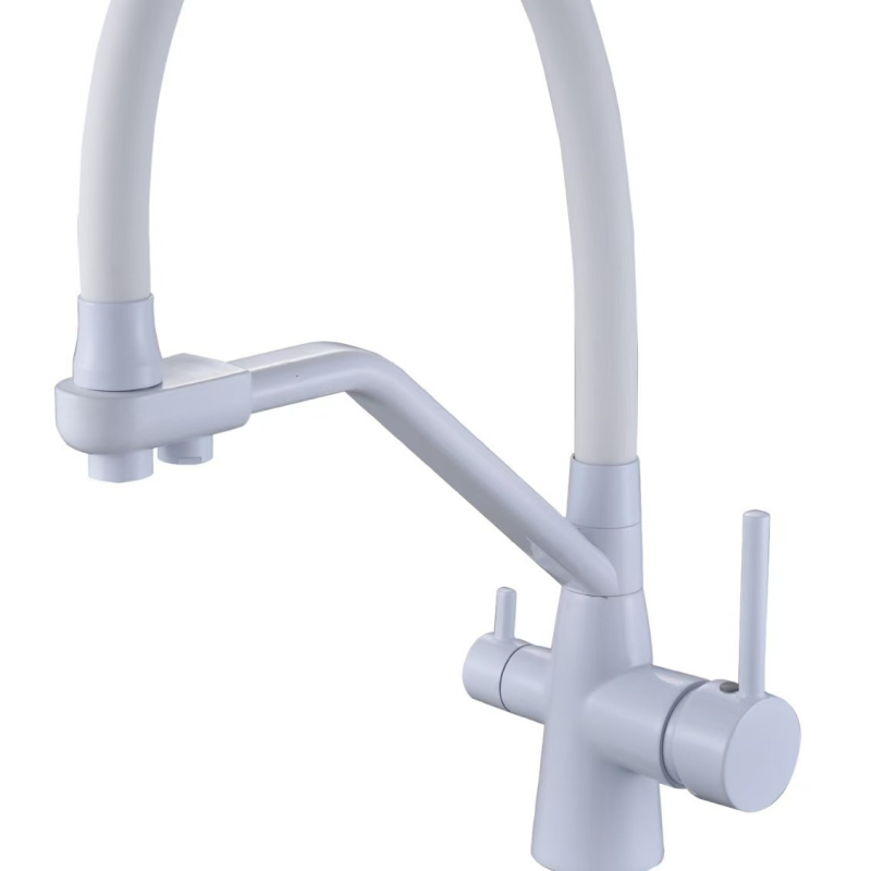 Kuhinjski bakreni faucet, tri u jedan, topla i hladna, okretan, keramičko jezgro ventila, model ali-798988670794, promjer sjedišta ventila 32 mm, radna temperatura 0–90°C