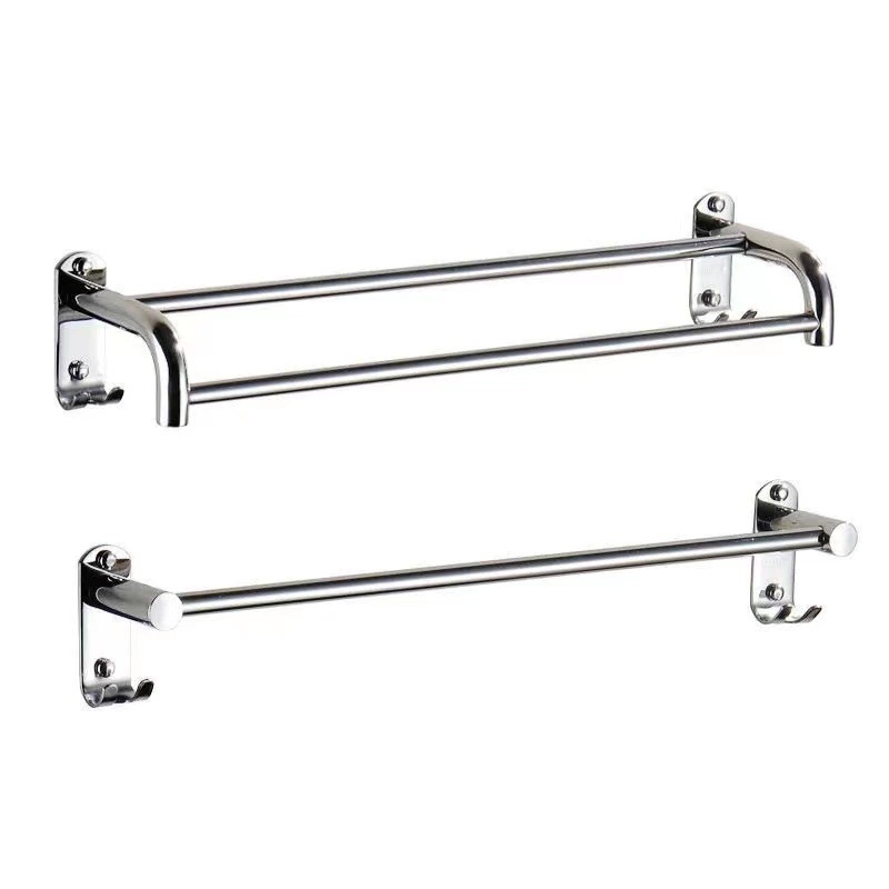 Тръба за кърпи от неръждаема стомана, стенен монтаж, полирана повърхност, единична или двойна пръчка, товаропреносимост 30